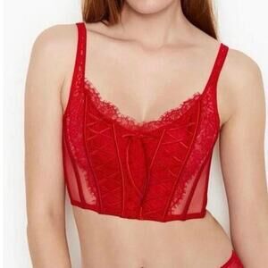 Victoria's Secret red lace corset top size Medium